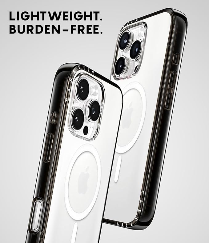 CASETiFY Compact iPhone 16 Case [Slim and Sleek/Compatible with Magsafe / 4 ft. 2X Military Grade Drop Protection] - Spring Botanicals 2 - Clear Black
