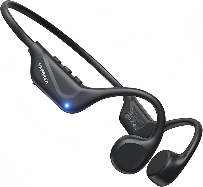 NXPGKEA Bone Conduction Headphones,Bluetooth 5.4 Open Ear Headphones,IPX5 Waterproof,Sweatproof,Splash-Proof,Long Battery Life,Headphones for Hiking,Cycling,Gym,Sport,Travel