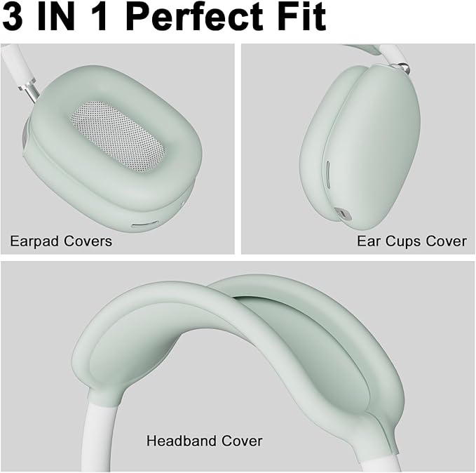 ATUAT for AirPods Max Headphones Case, Protective Silicone Case Cover Skin Accessories Anti-Scratch for Women Men for Apple AirPods Max 2024/2020 (USB-C/Lightning), Fog