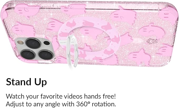 VELVET CAVIAR Compatible with MagSafe Phone Grip - Magnetic Ring Holder with Adjustable Stand - Removable MagSafe Accessories for iPhone 16, 15, 14, 13, 12 (Pink Halloween Ghost)