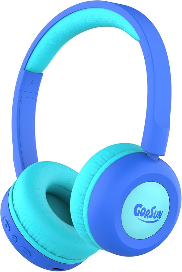 gorsun Kids Bluetooth Headphones,Toddler Headphones with Microphone,85dB Volume Limited,Bluetooth 5.3 Twistable Lightweight Kids Wireless Earphones for Boy Girl Tablet Travel School
