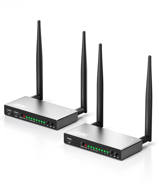 AIMIBO HDMI Wireless Transmitter & Receiver with KVM, IR Remote, Loop-Out