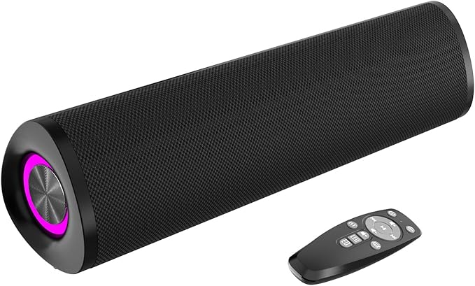 Sound Bar, Surround Sound System for TV –Sound Bar for Smart TV, 3D Home Theater Audio,Colorful RGB Lighting Effects, ARC/Bluetooth/Optical/AUX Connect/USB, withTV/PC/Gaming/Projectors