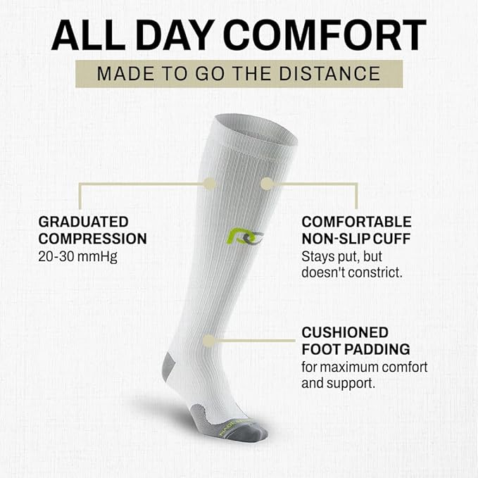 PRO Compression Running Marathon Socks - Calf-Length Travel and Sports Compression Socks for Foot and Ankle Support, Unisex