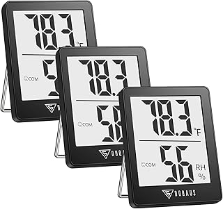 DOQAUS 3 Pack Digital Hygrometer Indoor Thermometer Humidity Monitor Black