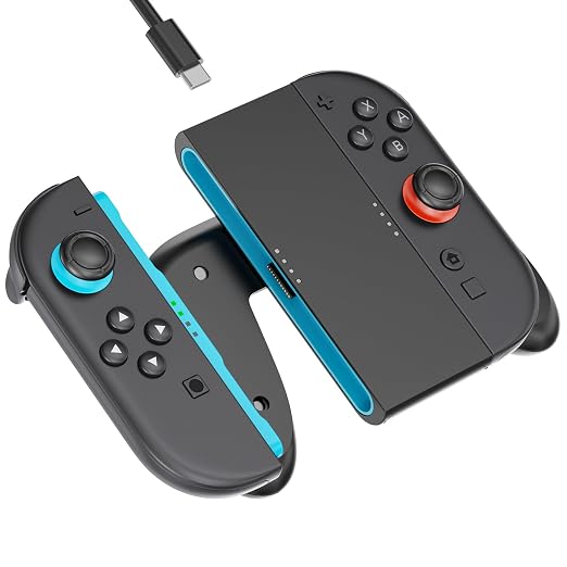 Controller Grip for Switch 2 , OLCLSS Grip for Nintendo Switch 2 J0ycon with Magnetic Charging and Type-C Fast Charge, Compatible with Nintendo Switch 2 J0y-con Grip Durable ABS for Comfortable Gaming-Black