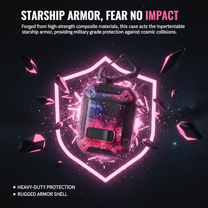 for AirPods Pro 3 Case, Secure Lock Cases Cover with Carabiner Compatible with Airpods Pro 3rd Generation Case, Full Body Shockproof Protective AirPod Case for Men Women((Starry Sky)