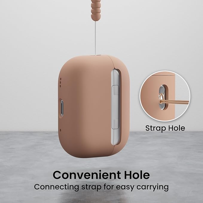ORNARTO Compatible with AirPods Pro 2 Case 2022, Full Protective Hybrid Silicone for AirPods Pro 2nd Generation Case, Front LED Visible Skin Cover-Dark Salmon