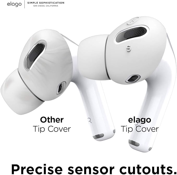 elago [6 Pairs AirPods Pro Ear Tips with Integrated Earbuds Cover Designed for Apple AirPods Pro, Fit in The Case, Anti-Slip, [3 Sizes: Large + Medium + Small] [US Patent Registered] (White)