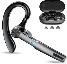 Bluetooth Headset, 2026 Wireless Bluetooth 5.3 Earpiece, 60 Hours Single-Ear Headset with Mute Button, Dual Noise Cancelling Mics, IP7 Waterproof Hands Free Headphone for Trucker, Business, Black - Image 1