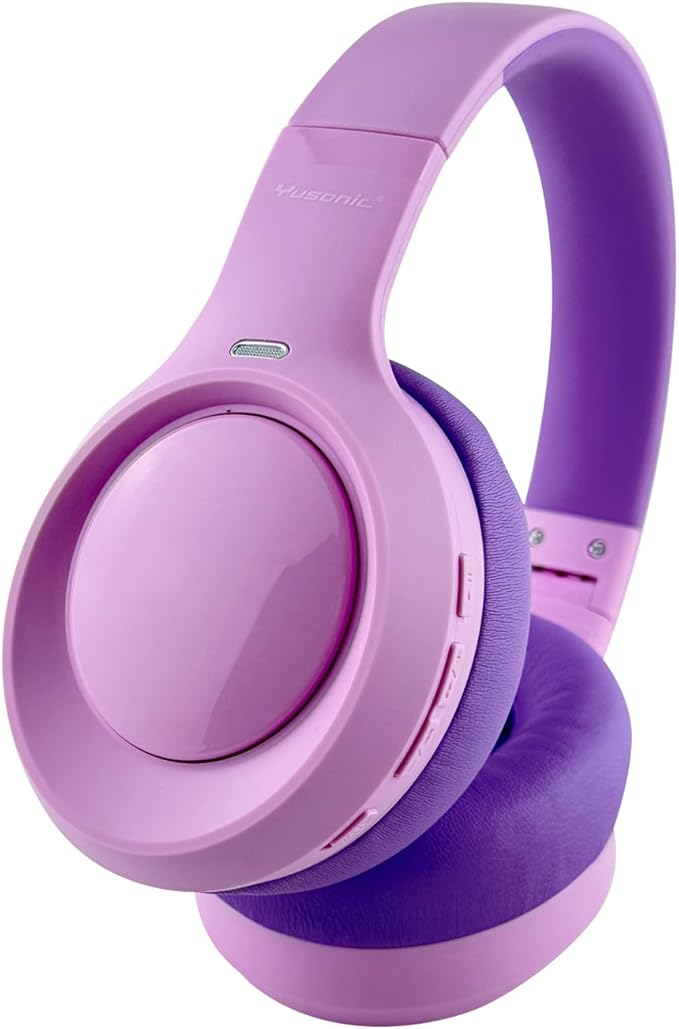 Active Noise Cancelling Headphones for Girls, 70H Play Time, Safe Volume 94dB, Bluetooth 6.0, Hybird ANC Kids Headphones Wireless for School/Travel/Airplane(Purple Pink)