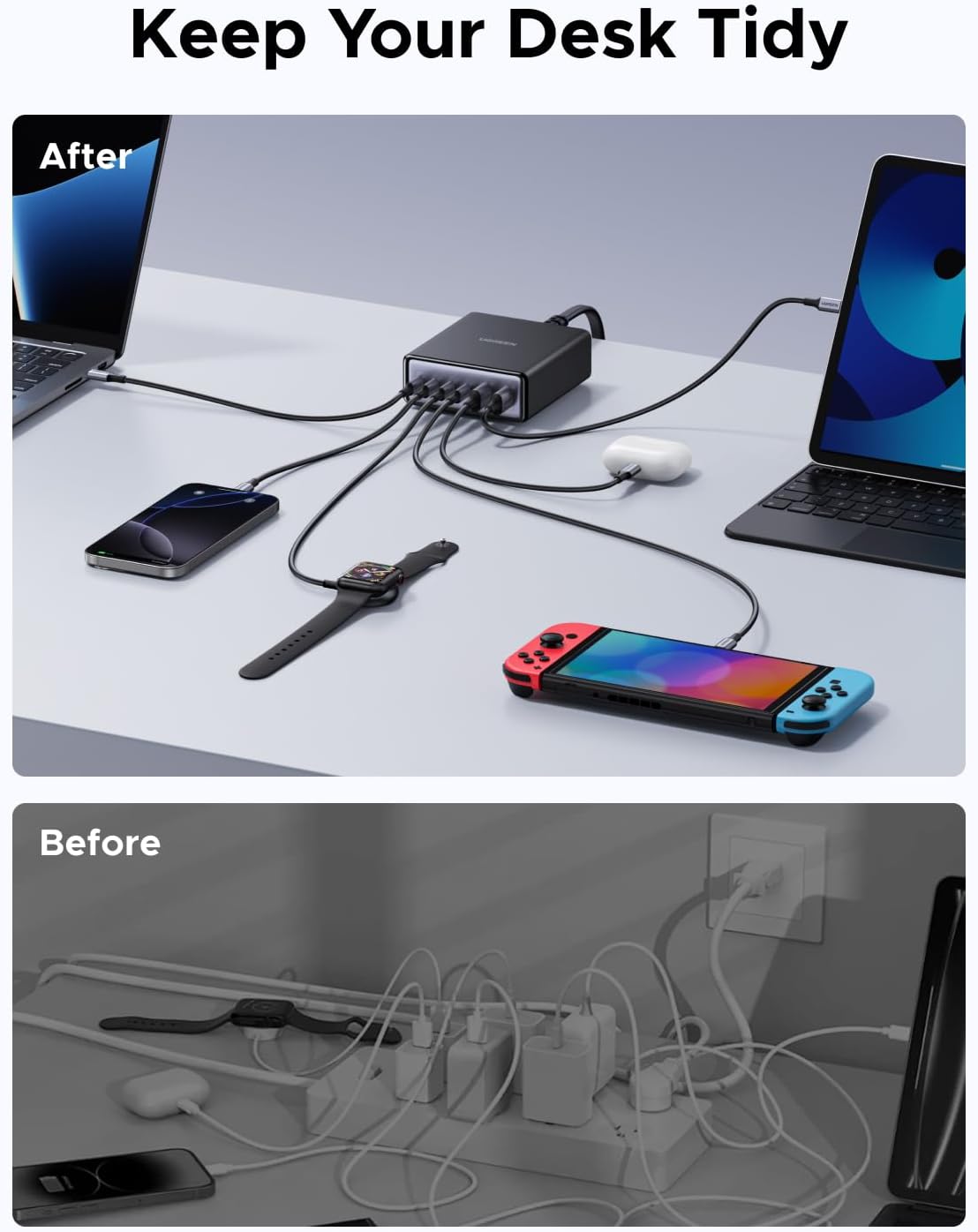 UGREEN 100W 6-Port GaN USB-C Charging Station