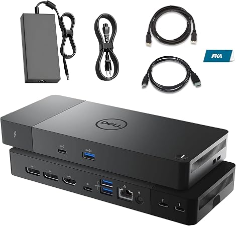 WD22TB4 Dell Thunderbolt 4 Docking Station, USB-C/USB-A Dock WD22TB4, 180W Power Adapter, with FKA HDMI and DP Cable, Support Dual/Triple Monitor & 4K Displays, New - 3 Year Warranty