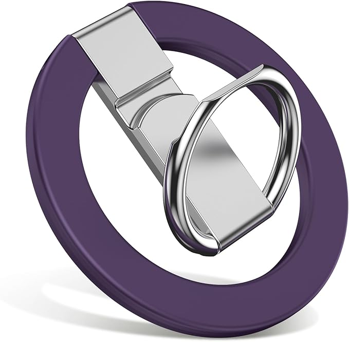 Magnetic Phone Ring Holder for MagSafe, Magnet Finger Ring Grip Stand Holder, Compatible with iPhone, and Smartphones, MagSafe Accessories-Purple