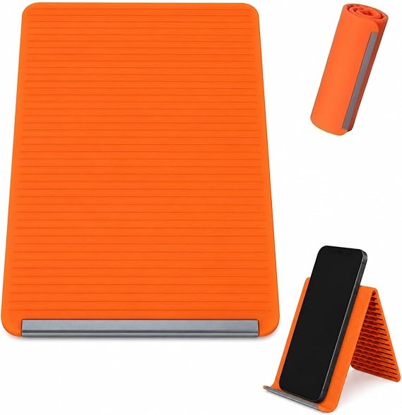 Flexible Silicone Phone Holder Foldable Orange