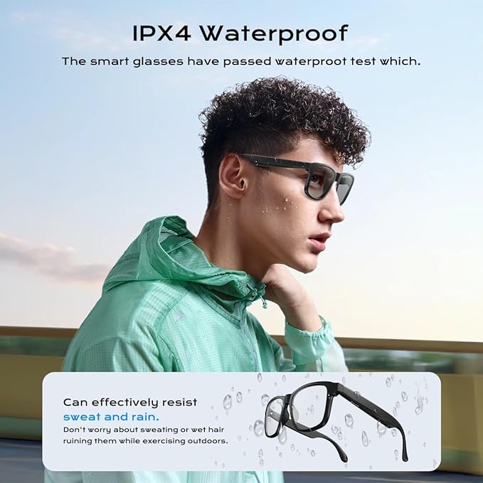 AI Smart Glasses ,Bluetooth Glasses with 140+ Languages Online Translation, Photochromic Lenses, Built-in Mic & Speakers,Anti-Blue Light Lens with Listening Voice Control,Perfect for Indoor Outdoor