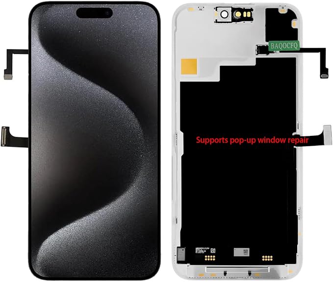 ?�Fixes System Pop-Ups?‘OEM-Grade Quality for iPhone 15 pro max Screen Replacement, 120Hz AMOLED High-Refresh Screen ,6.7 inch 3D Touch Oled Display - Full Repair Kit Includes Tools, Waterproof Adhesive