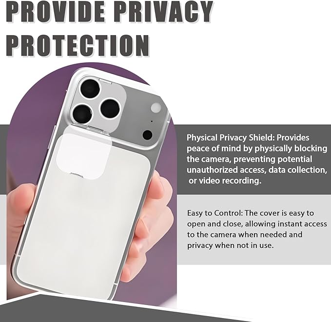Camera Lens Cover Compatible for iPhone 17 Pro/17 Pro Max,Camera Lens Protector to Protect Privacy and Security,Strong Adhesive -2 Pack-Clear