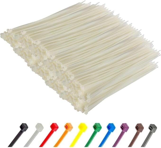 GTSE 14 Inch White/Clear Heavy Duty Zip Ties, 1,000 Bulk Pack, 120lb Strength, UV Resistant Nylon Cable Ties, Self-Locking 14" Tie Wraps