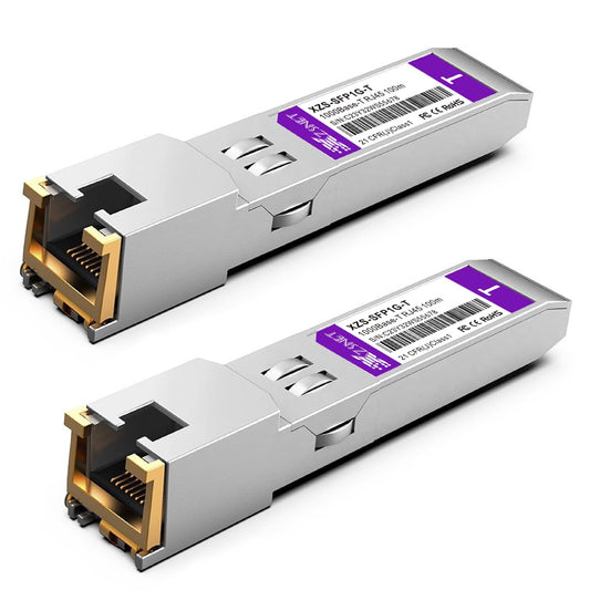 1000BASE-T SFP Transceiver, SFP to RJ45, 1.25G Copper SFP to Ethernet Module Compatible for Cisco GLC-T/SFP-GE-T, Meraki, Mikrotik, Netgear, D-Link, Supermicro and More, 2 Pack
