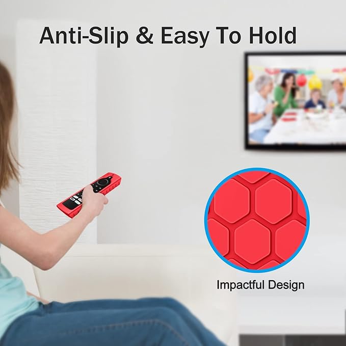 Fintie Silicone Case for Fire TV Stick 4K Max (2nd Gen)/Toshiba/Insignia/Pioneer/2-Series/4-Series/Omni Fire TV Remote - Anti Slip Shockproof Cover for Alexa Voice Remote Enhanced, Red