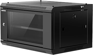 6U Wall Mount Server Rack Enclosure with Locking Glass Door, Removable Side Panels, 17.7inch Depth, Network Cabinet for 19" IT Equipment, A/V Devices, 200 lbs Max. Ground-Mounted Load Capacity - Image 1