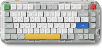nuphy Kick75 Wireless Mechanical Keyboard with Knob,75% Layout 80 Keys RGB Backlit, Hot Swappable Low Profile Keyboard with PBT Keycaps,Gaming Keyboards, Support BT/2.4G/USB-C (Blush Nano Switch)