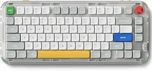 nuphy Kick75 Wireless Mechanical Keyboard with Knob,75% Layout 80 Keys RGB Backlit, Hot Swappable Low Profile Keyboard with PBT Keycaps,Gaming Keyboards, Support BT/2.4G/USB-C (Blush Nano Switch)