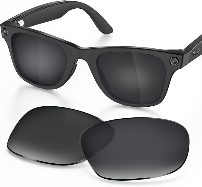 Replacement Lenses Compatible with Ray-Ban Meta Wayfarer RW4006 50mm Smart Glasses for Women Men-Non/Polarized Lenses