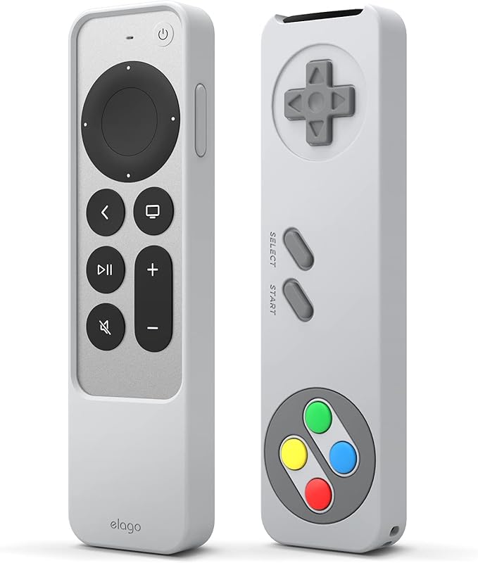 elago R4 Retro Case Compatible with 2022 Apple TV 4K Siri Remote 3rd Generation, Compatible with 2021 Apple TV Siri Remote 2nd Gen - Classic Controller Design [Non-Functional], Protective (Light Grey)