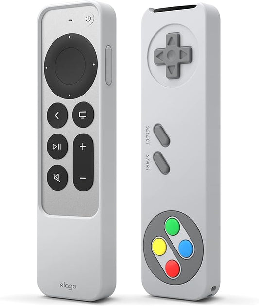 elago R4 Retro Case Compatible with 2022 Apple TV 4K Siri Remote 3rd Generation, Compatible with 2021 Apple TV Siri Remote 2nd Gen - Classic Controller Design [Non-Functional], Protective (Light Grey)