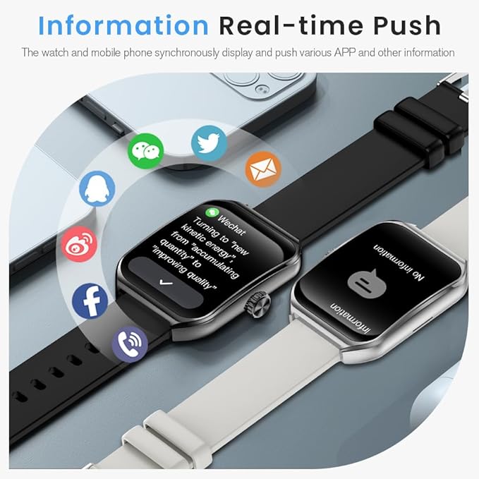 AOLON Smart Watches for Men Women, 1.83" HD Display with 3D Curved Glass, Metal Fitness Smart Watch with Heart Rate, SPO₂, Sleep & Stress Monitoring Fitness Tracker with Android & iOS（Silver）