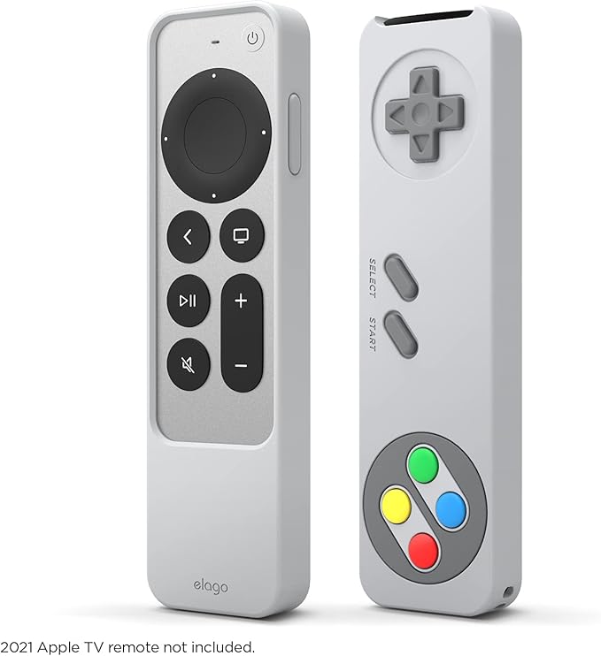 elago R4 Retro Case Compatible with 2022 Apple TV 4K Siri Remote 3rd Generation, Compatible with 2021 Apple TV Siri Remote 2nd Gen - Classic Controller Design [Non-Functional], Protective (Light Grey)