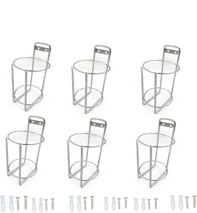 6 Pcs Stainless Steel Wipes Holders Wall Brackets,2 Installation Methods,Cleaning Wipes and Diapers Container Organizer Dispenser for Hospital,Bathroom,Office,Home
