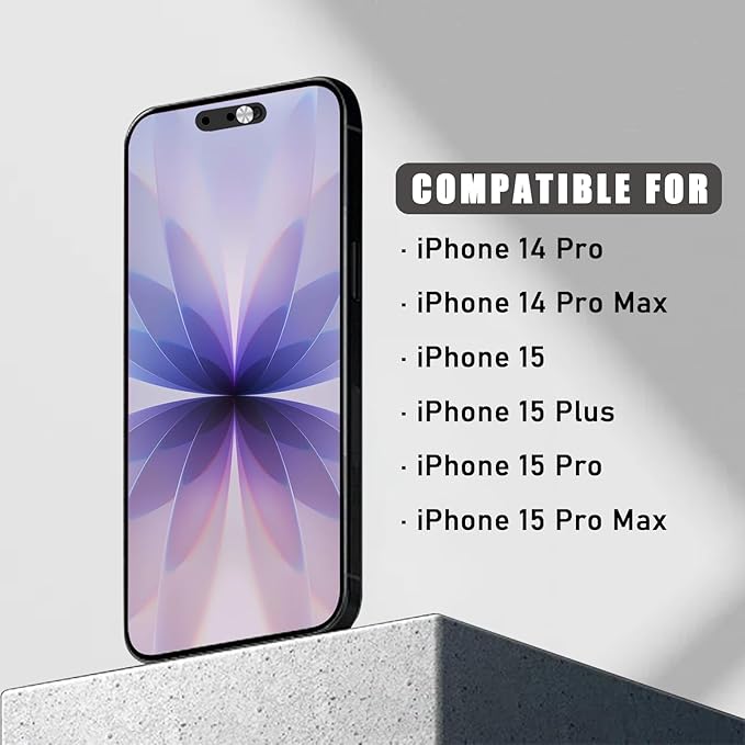 Front Camera Cover Compatible for iPhone 14Pro/14 Pro Max/15/15Plus/15Pro/15Pro Max,Protect Privacy and Security,Not Affect Face ID,Protect Privacy and Security,Not Affect Face ID,2 Pack-Silver
