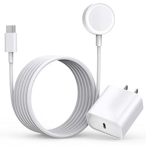Fast Charger for Apple Watch Charger, USB C iPhone Watch Charger Plug Adapter & Long 6.6FT iWatch Portable Wireless Fast Charging Cable Cord Compatible with Apple Watch Series 10/9/8/7/SE/6/5/4/3/2/1