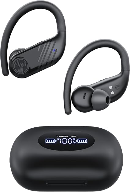 TREBLAB X3-Pro Earbuds Wireless Bluetooth, Earhook IPX5 11H Powerbank