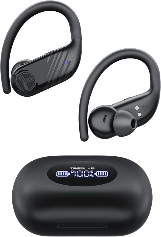 TREBLAB X3-Pro Earbuds Wireless Bluetooth, Earhook IPX5 11H Powerbank