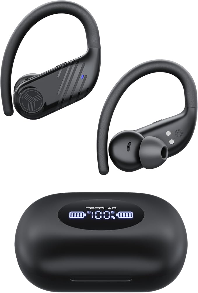 TREBLAB X3-Pro Earbuds Wireless Bluetooth, Earhook IPX5 11H Powerbank