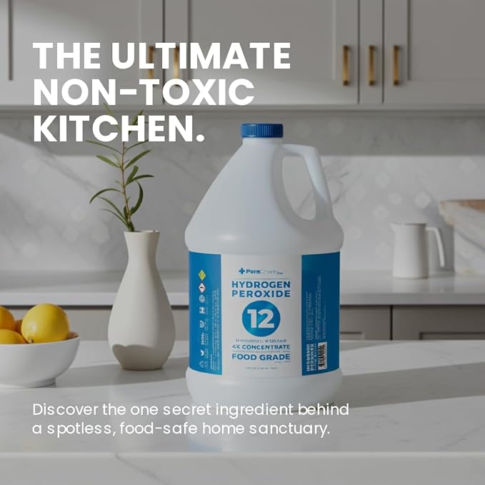 Hydrogen Peroxide 12 Percent 1 Gallon - Multi-Surface Cleaner for Counters, Bathtubs, Floors, Carpets, Cold Plunge and More.
