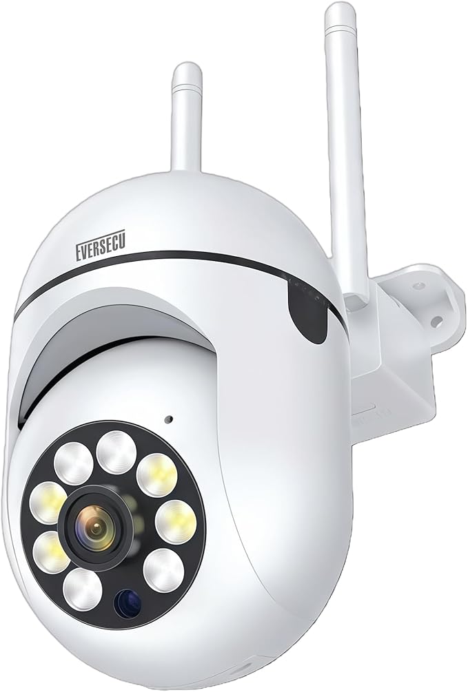 EVERSECU 1080P Outdoor WiFi PTZ Security Camera, 5G WiFi, Auto Tracking, 2 Way Audio, Spotlight Night Vision, Compatible with Alexa, SD Card & Cloud Storage, Support ONVIF&RTSP IP CCTV Camera