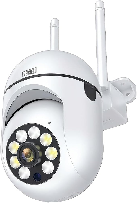 EVERSECU 1080P Outdoor WiFi PTZ Security Camera, 5G WiFi, Auto Tracking, 2 Way Audio, Spotlight Night Vision, Compatible with Alexa, SD Card & Cloud Storage, Support ONVIF&RTSP IP CCTV Camera