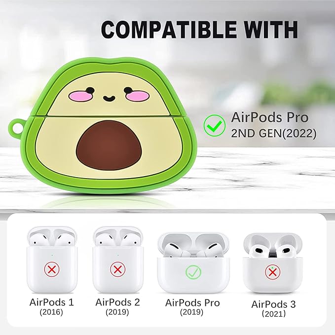Compatible with Airpods Pro 2nd Generation Case 2022, Cute Case Compatible with AirPods Pro 2 Cartoon, Kawaii Soft Silicone Protective Cover Compatible with Airpod Pro2 /Pro 2019