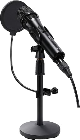 Xlr Usb Dynamic Microphone for Singing Recording, Metal Dynamic Studio Singing Recording Microphone with Mic Gain, Desktop Stand, Pop Filter, Headphone Jack, for PC, Audio Interface, Mixer, Mac