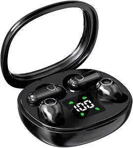 Wireless Bluetooth Headset，Tiny Size Invisible Earbuds，Sleep and Sports Earphones Set, 2 Pairs, Mini and Short Handle Design，for Work Sport Sleeping (Black)