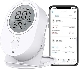 Govee Smart WiFi Thermometer Hygrometer H5051 Indoor with LCD & App Alert