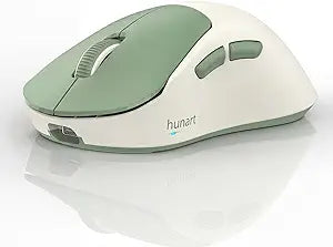 hunart H6 49g Wireless Mouse, Bluetooth & 2.4GHz, Rechargeable, Green - Image 1