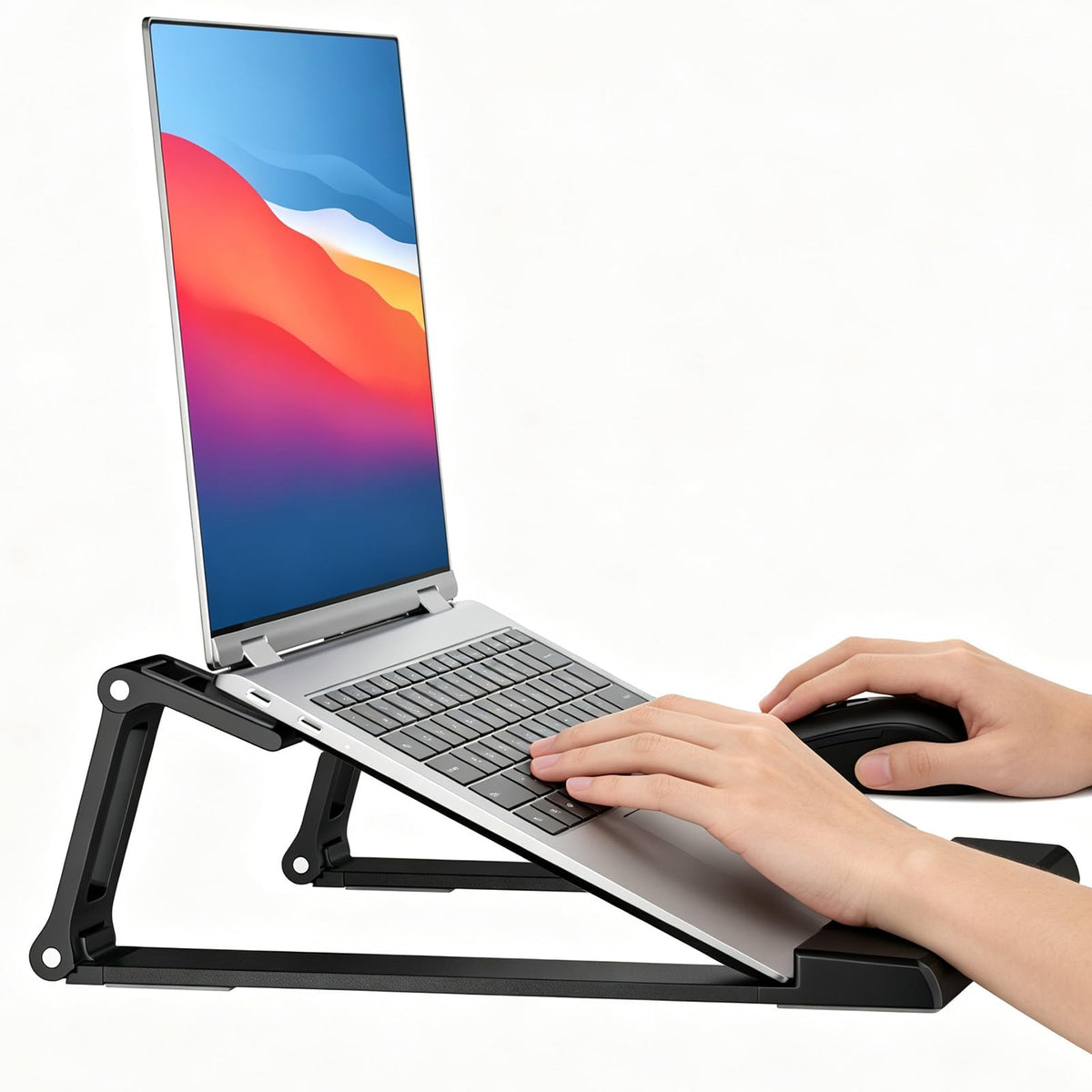 Laptop Stand for Desk ABS+Metal Portable Computer Riser Notebook Holder Printer Stand Office Desk Accessories Compatible with MacBook Air, Pro, Dell, HP, Lenovo and All 10-17" Laptops