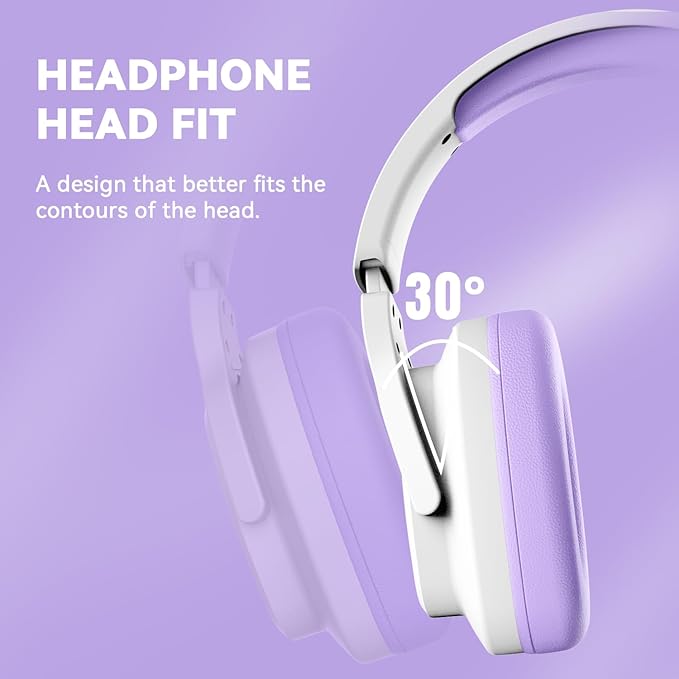 Gaming Headset for PC/PS4/PS5/Xbox One/Switch, Stereo Surround Sound Gaming Headphones with Noise Canceling Flexible Mic, Computer Headset with 3.5mm Jack & RGB Light (WhitePurple)
