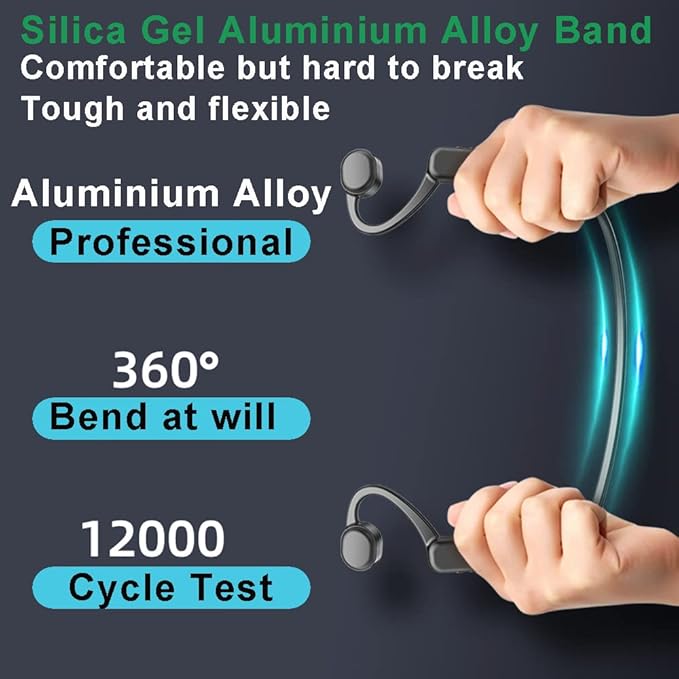 AYI True Bone Conduction Swimming Headphones with Bluetooth 5.4 & MP3 Player Mode 32GB Built-in Memory IPX8 Waterproof Screen Display Pain-Free Open-Ear Earphone for Sport and Work-X10 White